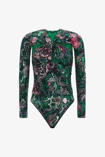 Roberto Cavalli Long-sleeve Body By Just Cavalli In Green
