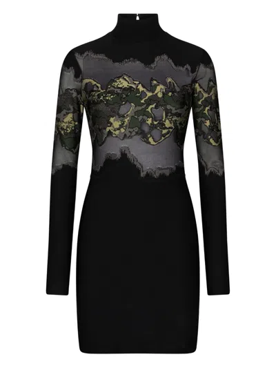 Roberto Cavalli Long-sleeve Camouflage-print Minidress