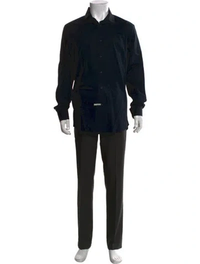 Pre-owned Roberto Cavalli Long Sleeve Dress Shirt In Black