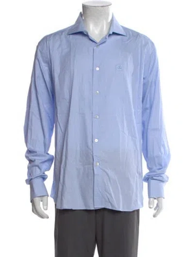 Pre-owned Roberto Cavalli Long Sleeve Dress Shirt In Blue