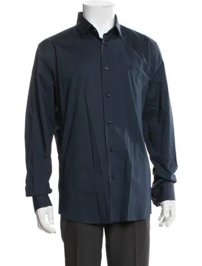 Pre-owned Roberto Cavalli Long Sleeve Dress Shirt In Blue
