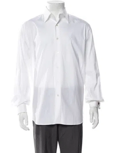 Pre-owned Roberto Cavalli Long Sleeve Dress Shirt In White