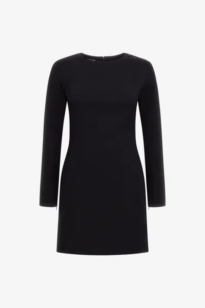 Roberto Cavalli Long-sleeve Dress With Rc In Black