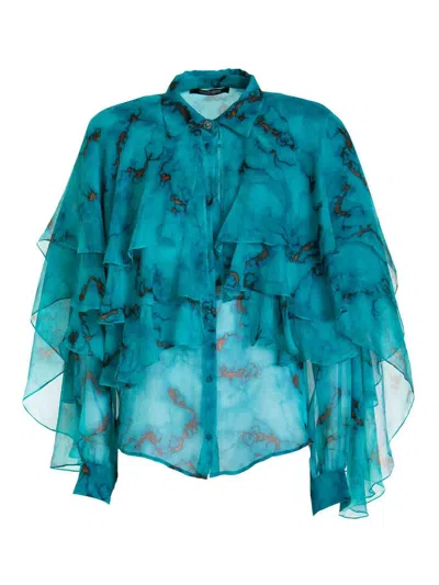 ROBERTO CAVALLI CAMISA - AZUL CLARO