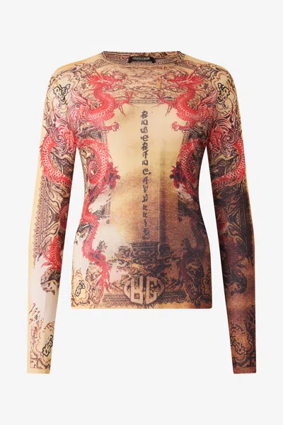 Roberto Cavalli Long-sleeve T-shirt With Oriental Print