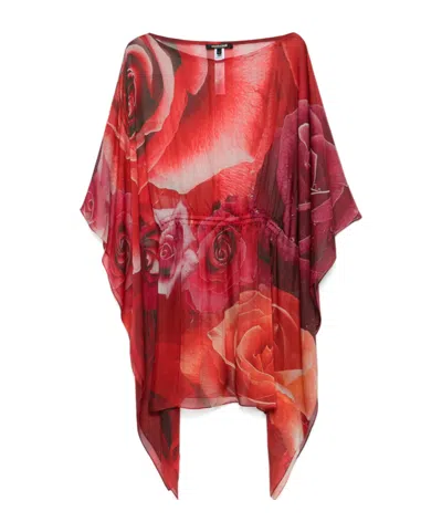 Roberto Cavalli Long-sleeved Dress In Red