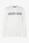 Roberto Cavalli Long-sleeved T-shirt With Logo In White