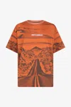 Roberto Cavalli Long Way Print T-shirt In Red