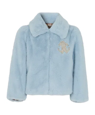 Roberto Cavalli Kids' Long-sleeve Jacket In Blue