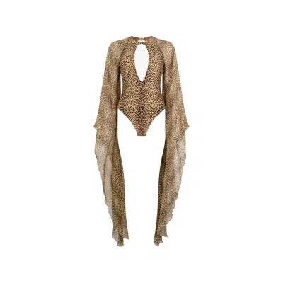 Roberto Cavalli Baby Jaguar Print One-piece Swimsuit In Multi