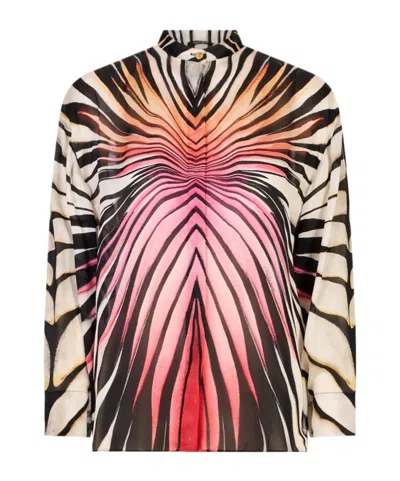 Roberto Cavalli Long-sleeved Shirt In Black