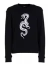 Roberto Cavalli Loose Fit Ribbed Sweater In Negro