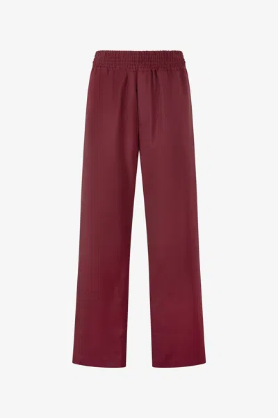 Roberto Cavalli Loose Virgin Wool Pants In Red