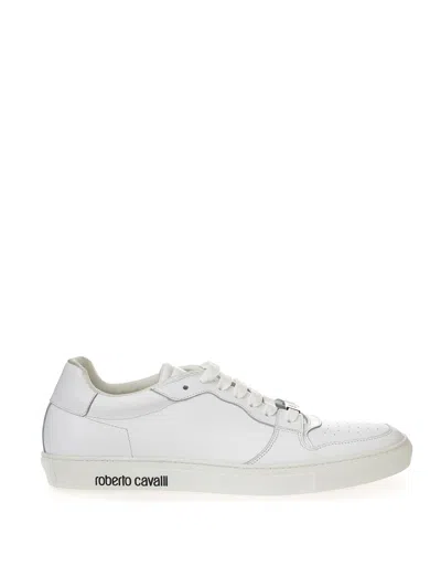 Roberto Cavalli Low Leather White Sneakers
