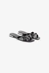 Roberto Cavalli Low Sandals With Mirror Snake Monogram In Black