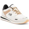 Roberto Cavalli Low Top Runner Sneaker In White/natural/black