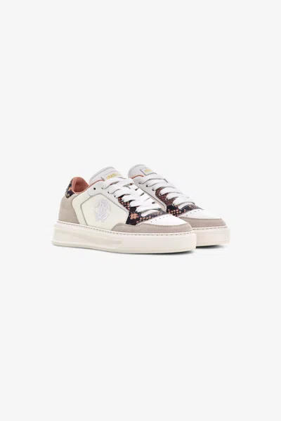 Roberto Cavalli Low-top Sneakers In White/brown