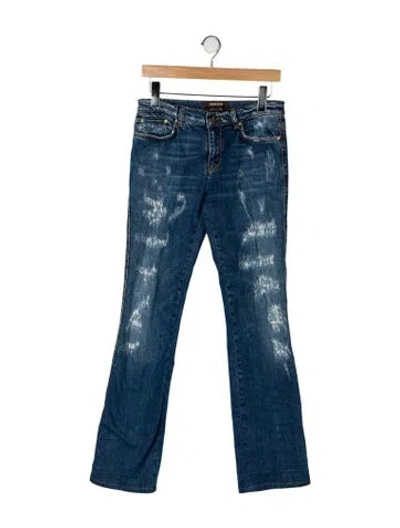 Pre-owned Roberto Cavalli Low-rise Straight Leg Jeans In Blue