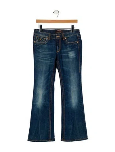 Pre-owned Roberto Cavalli Low-rise Wide Leg Jeans In Blue