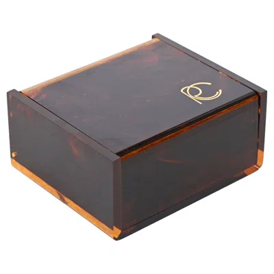 Pre-owned Roberto Cavalli Lucite Jewelry Box With Tortoise Effect, Italy, 1970s In Gray