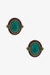 Roberto Cavalli Malachite-effect Stud Earrings In Green
