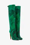 Roberto Cavalli Malachite Print Boots In Green