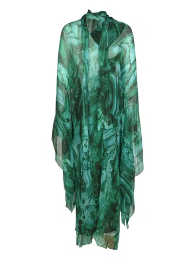 Roberto Cavalli Malachite Print Maxi Dress