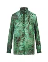 Roberto Cavalli Bluse Mit Malachite-print In Green