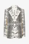 Roberto Cavalli Leopard-print Blazer In Black/white