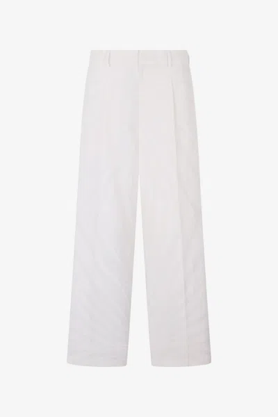 Roberto Cavalli Trousers With Ray Print In White