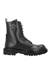 Roberto Cavalli Man Ankle Boots Black Size 9 Calfskin In Black