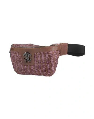 Roberto Cavalli Man Belt Bag Khaki Size - Polyester, Polyurethane, Sheepskin In Beige