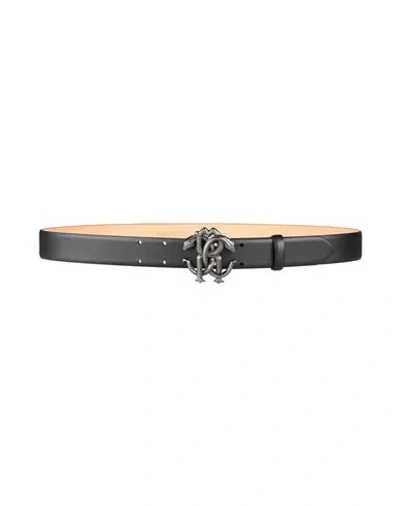 Roberto Cavalli Man Belt Black Size 39.5 Leather