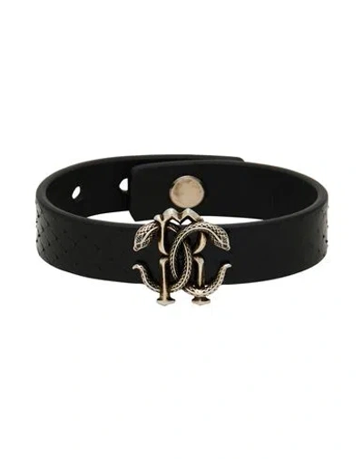 Roberto Cavalli Man Bracelet Black Size M Leather