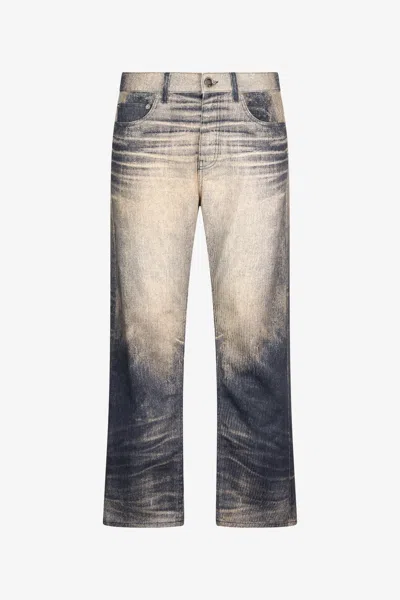 Roberto Cavalli Man Cotton Trousers In Blu Navy