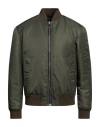 Roberto Cavalli Man Jacket Military Green Size 42 Polyamide In Green