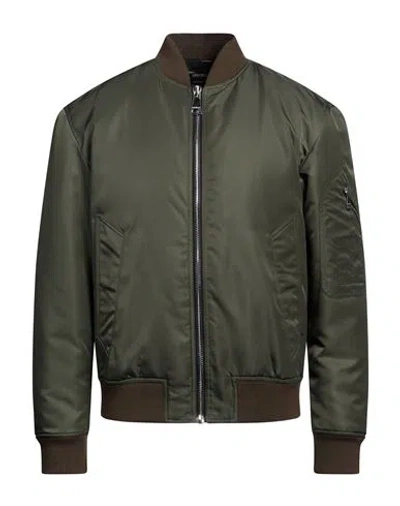 Roberto Cavalli Man Jacket Military Green Size 42 Polyamide