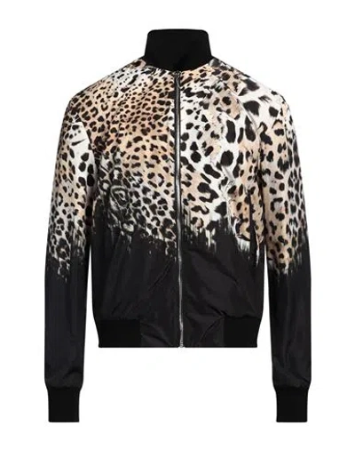Roberto Cavalli Man Jacket Sand Size 46 Polyester In Beige