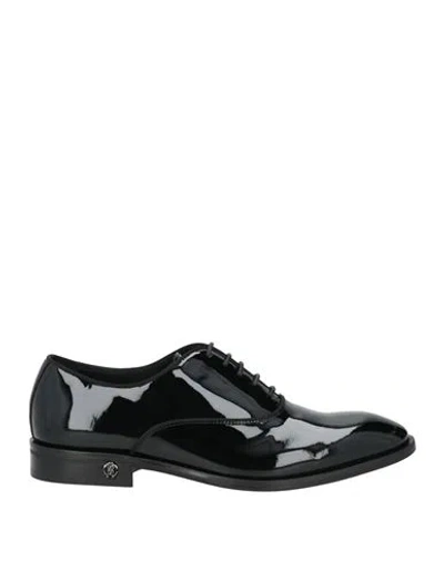 ROBERTO CAVALLI ROBERTO CAVALLI MAN LACE-UP SHOES BLACK SIZE 9 LEATHER