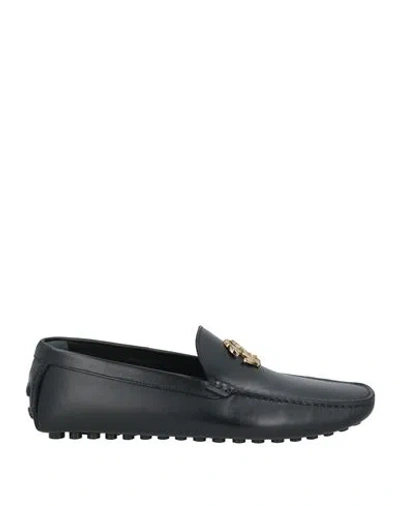 Roberto Cavalli Man Loafers Black Size 9 Calfskin
