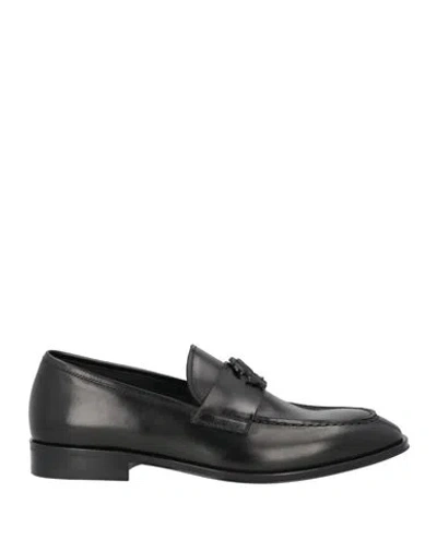 Roberto Cavalli Man Loafers Black Size 9 Leather