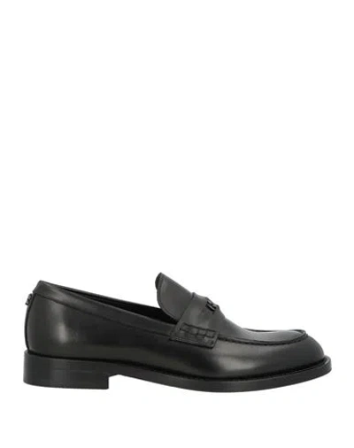 Roberto Cavalli Man Loafers Black Size 9 Leather