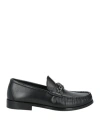 Roberto Cavalli Man Loafers Black Size 9 Leather In Black