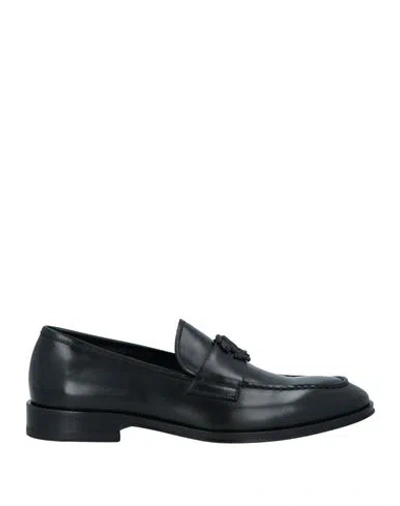Roberto Cavalli Man Loafers Black Size 9 Soft Leather