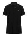 Roberto Cavalli Man Polo Shirt Black Size L Cotton In Black