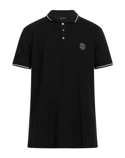 Roberto Cavalli Man Polo Shirt Black Size L Cotton