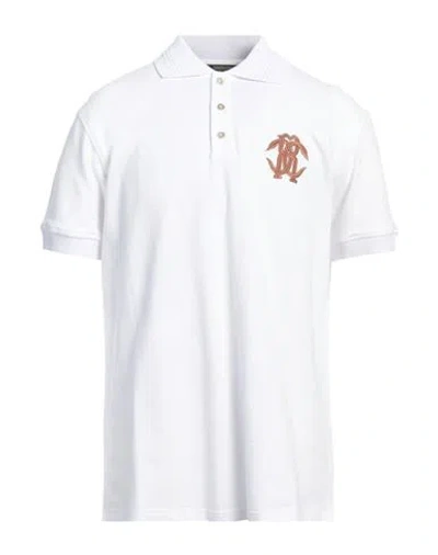 ROBERTO CAVALLI ROBERTO CAVALLI MAN POLO SHIRT WHITE SIZE M COTTON