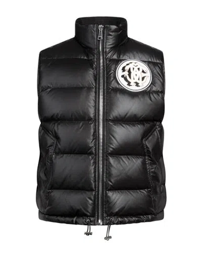 Roberto Cavalli Man Puffer Black Size 46 Polyester, Cotton