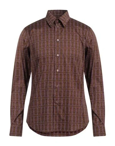 Roberto Cavalli Man Shirt Khaki Size 46 Cotton, Elastane In Beige