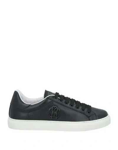 Roberto Cavalli Man Sneakers Black Size 9 Calfskin